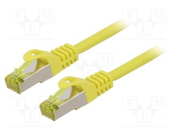 Patch cord; S/FTP; 6a; stranded; Cu; LSZH; yellow; 1.5m; 27AWG