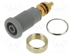 Connector: 4mm banana; socket; 32A; 1kVDC; grey; gold-plated; screw
