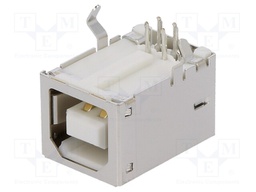 Socket; USB B; on PCBs; THT; PIN: 4; angled 90°; shielded; USB 2.0