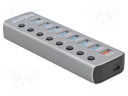 Hub USB; DC socket,USB A socket x8,USB B socket,USB C socket