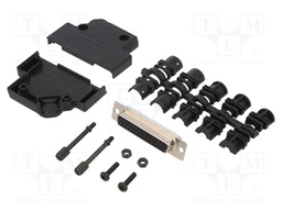 D-Sub; PIN: 44; plug; female; soldering; for cable; black