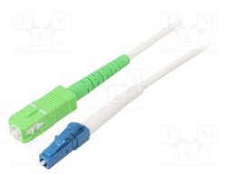 Fiber patch cord; OS2; LC/UPC,SC/APC; 0.5m; LSZH; white