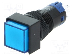 Switch: push-button; Pos: 2; SPDT; 0.5A/250VAC; 1A/24VDC; blue; none