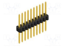 Connector: pin strips; pin header; male; PIN: 10; 1.27mm; THT; 1x10