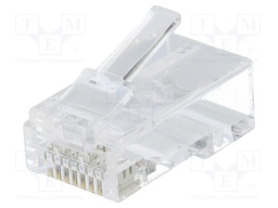 Plug; RJ45; Cat: 6a; unshielded; gold-plated; Layout: 8p8c; straight