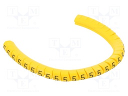 Markers for cables and wires; 2.5÷5mm; PVC; yellow; -30÷60°C
