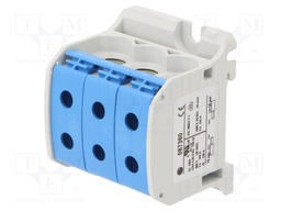 Splice terminal: rail; STB; 50mm2; ways: 1; terminals: 6; blue; TS35