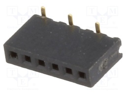 Socket; pin strips; female; PIN: 6; straight; 1.27mm; SMT; 1x6; 1A
