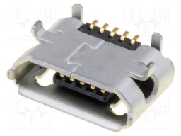 Socket; USB B micro; on PCBs; SMT; PIN: 5; horizontal; USB 2.0