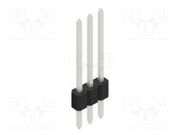 Connector: pin strips; pin header; male; PIN: 3; 1.27mm; THT; 1x3