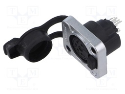 Connector: XLR; PIN: 5; female; Enclos.mat: zinc alloy; socket; 7.5A