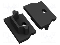 Cap for LED profiles; black; ABS; Application: UNI12