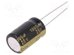 Capacitor: electrolytic; low impedance; THT; 1000uF; 25VDC; ±20%