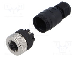 Connector: M12; plug; female; straight; PIN: 4; 0.75mm2; 125V; 4A