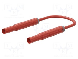 Test lead; 32A; banana plug 4mm,both sides; insulated; Len: 0.5m