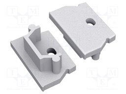 Cap for LED profiles; silver; ABS; Application: UNI12