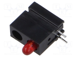 LED; in housing; 3mm; No.of diodes: 1; red; 20mA; Lens: red,diffused