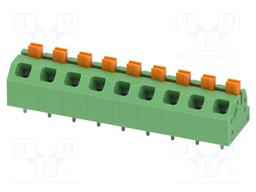 PCB terminal block; angled; 5mm; ways: 9; on PCBs; 0.2÷1mm2; tinned