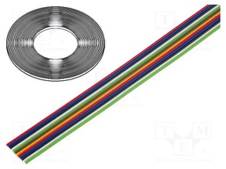 Wire: ribbon; stranded; Cu; 12x0,124mm2; unshielded; PVC; 150V; 50m