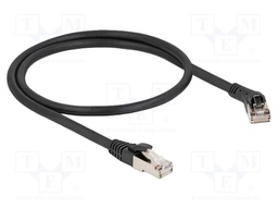 Patch cord; S/FTP; Cat: Cat 8.1; 0.5m; LSZH; black; 28AWG