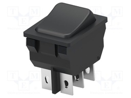 ROCKER; SP3T; Pos: 3; ON-OFF-ON; 10A/250VAC; black; Rcont max: 50mΩ
