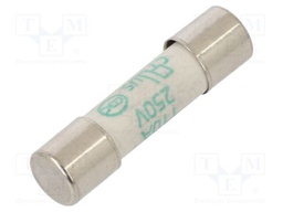 Fuse: fuse; ceramic; 10A; 250V; time-lag; 5x20mm; brass