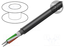 Wire; Xtra Guard® 4; 3x24AWG; shielded,tinned copper braid; 300V