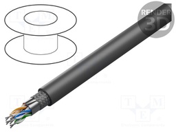 Wire; Alpha Essential C&C; 3x2x22AWG; PVC; dark grey; 300V; 305m
