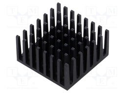 Heatsink: extruded; grilled; BGA; black; L: 27.9mm; W: 27.9mm