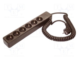 Extension lead; 3G1.5mm2; coiled,with protection; Sockets: 6