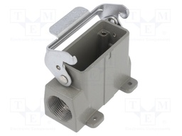 Enclosure: for HDC connectors; size D10A; with latch; angled