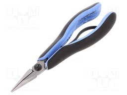 Pliers; half-rounded nose,elongated; ESD; B: 32mm; C: 9mm; D: 6mm