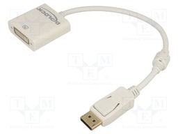 Adapter; DisplayPort plug,DVI-I (24+5) socket; 0.2m; white