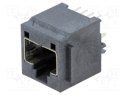 Socket; RJ45; PIN: 8; Cat: 3; shielded; gold-plated; Layout: 8p8c; THT