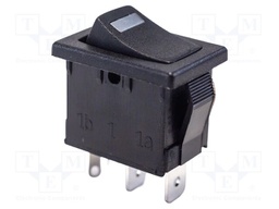 ROCKER; SPST; ON-OFF; 15A/125VAC; black; LED; R1966; 19.4x13mm