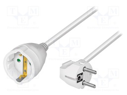 Extension lead; 3G1.5mm2; 10m; white; Sockets no: 1; 16A