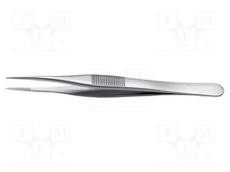 Tweezers; 110mm; for precision works; Blade tip shape: flat