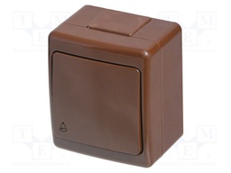 Touch switch; 250VAC; IP44; wall mount; brown; No.of butt: 1