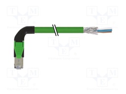 Patch cord; wires,RJ45 left angled plug; 5; stranded; Cu; PUR