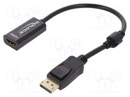 Adapter; DisplayPort plug,HDMI socket; 0.2m; black; black