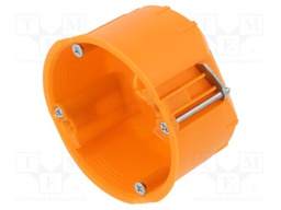 Enclosure: junction box; Ø: 68mm; plaster embedded; Kit: screws