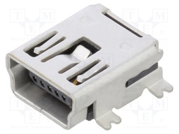 Socket; USB B mini; SMT; PIN: 5; horizontal; USB 2.0; 1A