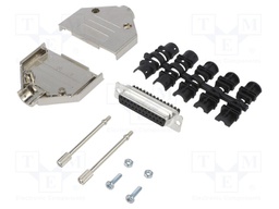 D-Sub; PIN: 25; female; shielded,metalized; straight; for cable