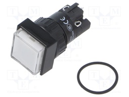 Switch: push-button; Pos: 2; SPDT; ON-ON; IP40; Illumin: LED; white
