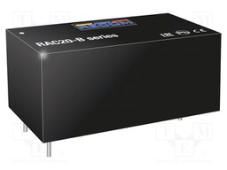 Converter: AC/DC; 20W; Uout: 24VDC; Iout: 833mA; 83%; Mounting: PCB