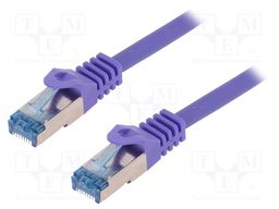 Patch cord; S/FTP; 6a; stranded; Cu; LSZH; violet; 3m; 27AWG