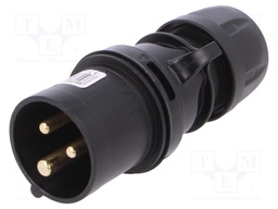 Connector: AC supply; plug; male; 16A; 230VAC; IP44; Layout: 2P+PE