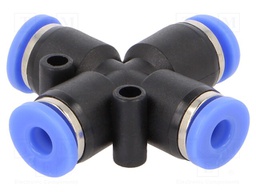 Push-in fitting; -0.95÷15bar; Mat: PBT; Features: 4-fold branch