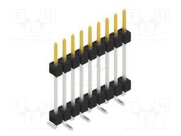 Connector: pin strips; pin header; male; PIN: 9; 2.54mm; SMT; 1x9