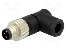 Connector: M8; male; PIN: 3; angled 90°; for cable; plug